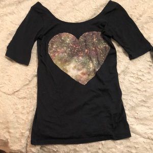 Galaxy heart t-shirt
